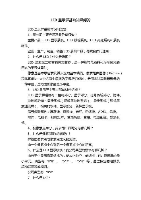 LED显示屏基础知识问答