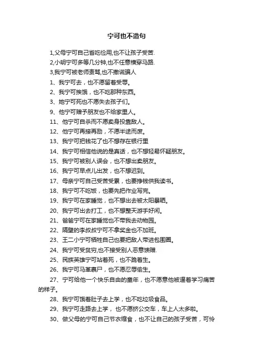 宁可也不造句