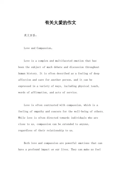 有关大爱的作文