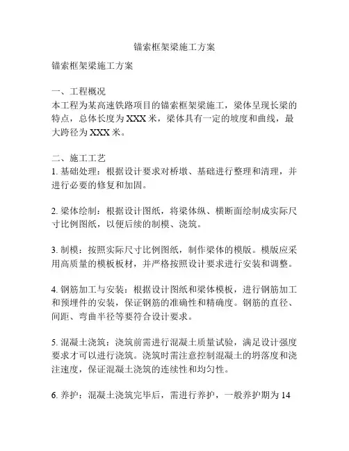 锚索框架梁施工方案