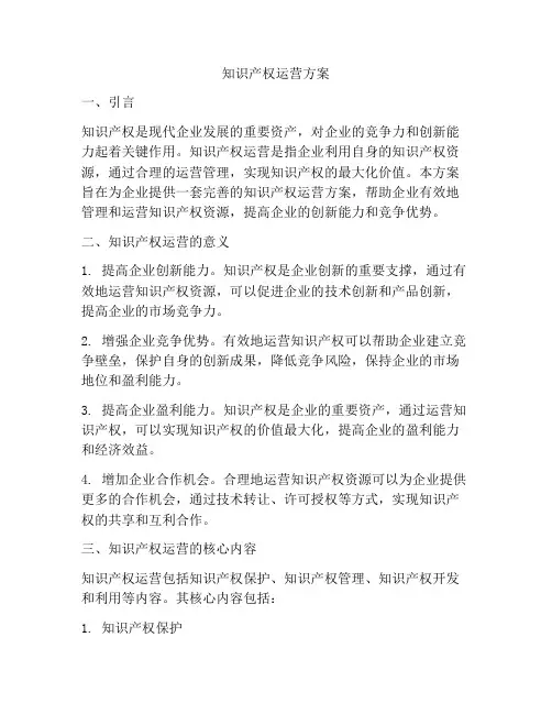 知识产权运营方案