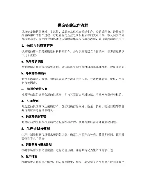 供应链的运作流程