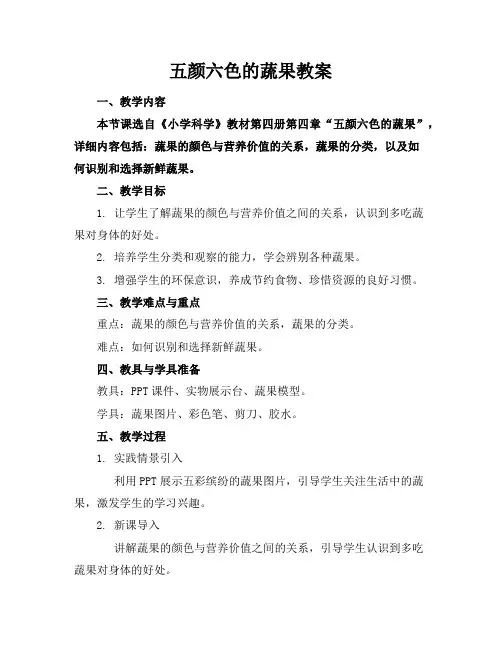 五颜六色的蔬果教案