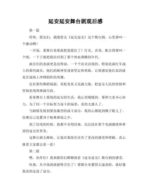 延安延安舞台剧观后感