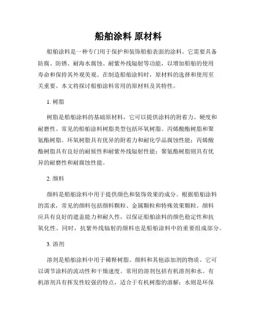 船舶涂料 原材料