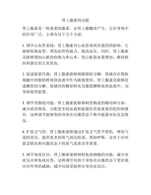 肾上腺素的功能