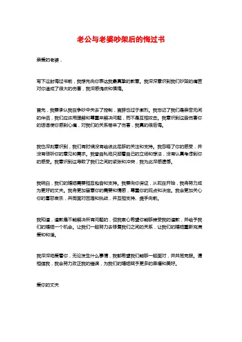 老公与老婆吵架后的悔过书 (2)