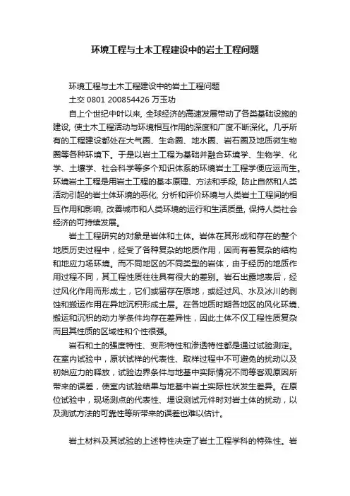 环境工程与土木工程建设中的岩土工程问题