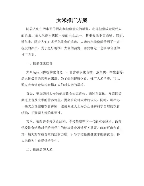 大米推广方案