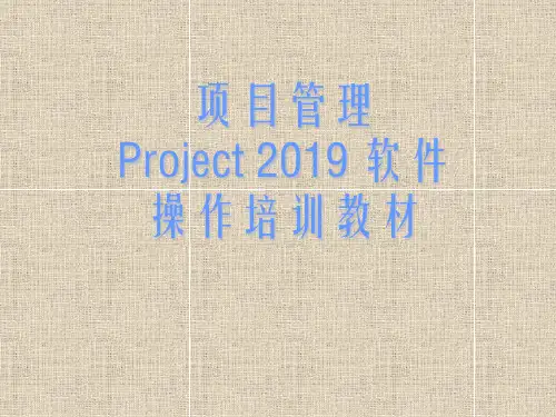 项目管理软件Project2019操作培训教材(177P) 178页PPT文档