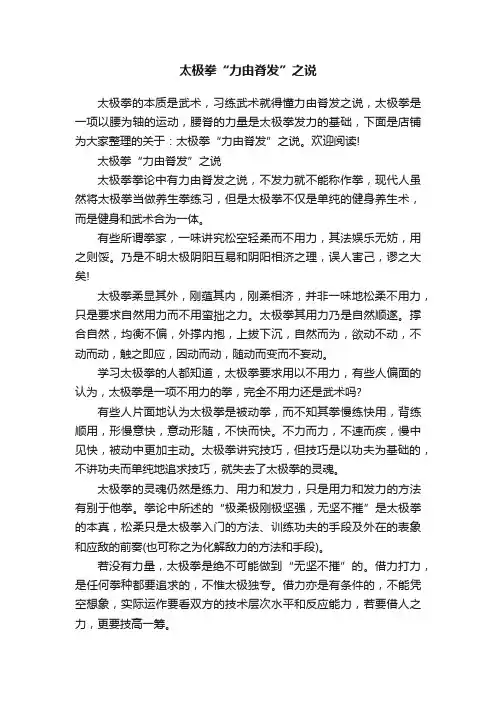太极拳“力由脊发”之说