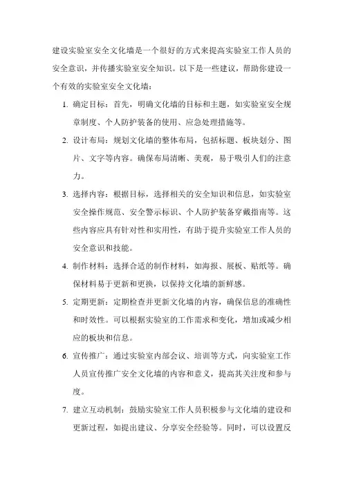 建设实验室安全文化墙