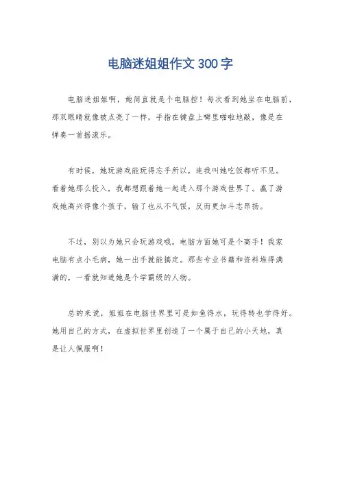 电脑迷姐姐作文300字
