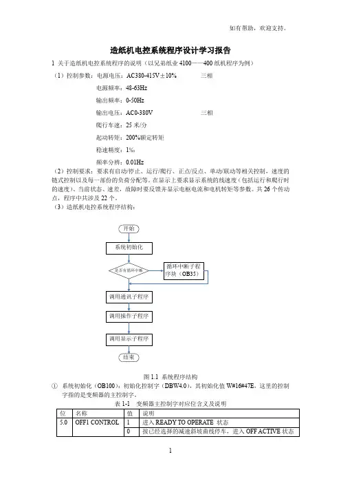 造纸机电控系统程序设计