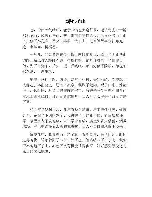 游孔圣山作文