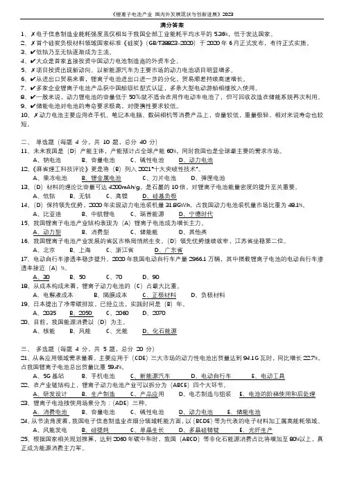 《锂离子电池产业 国内外发展现状与创新进展》2023