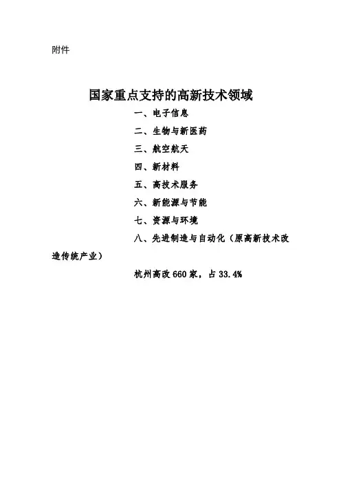 国家重点支持高新技术领域(2016新版)