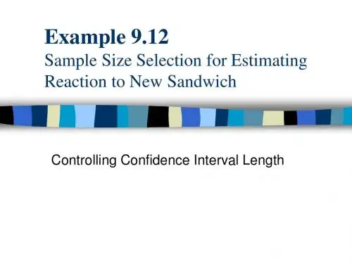 ample Size Selection for Estimating Reaction to New Sandwich