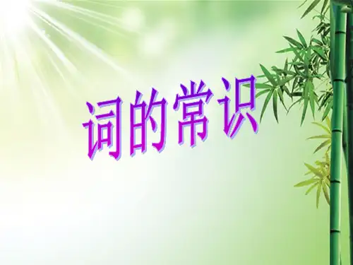 词的常识.ppt