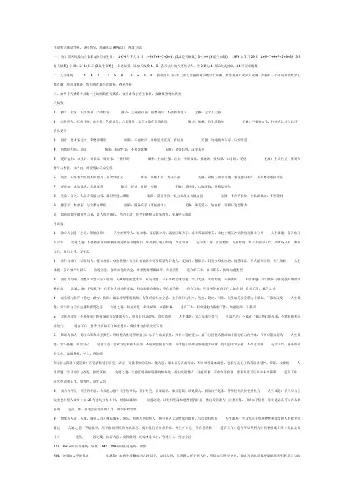 生命密码测试性格
