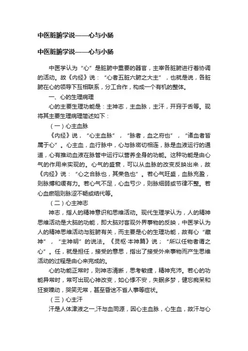 中医脏腑学说——心与小肠