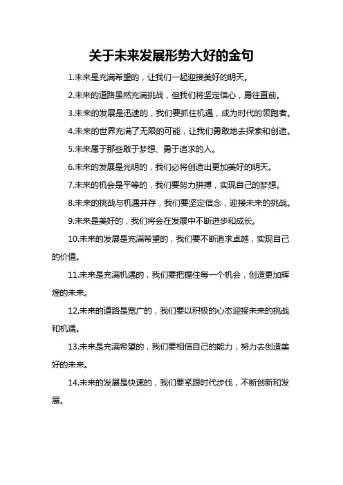 关于未来发展形势大好的金句