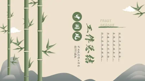 中国风青竹工作总结PPT模板