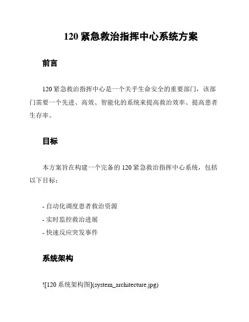 120紧急救治指挥中心系统方案