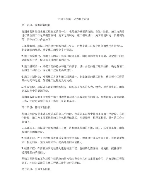 土建工程施工分为几个阶段