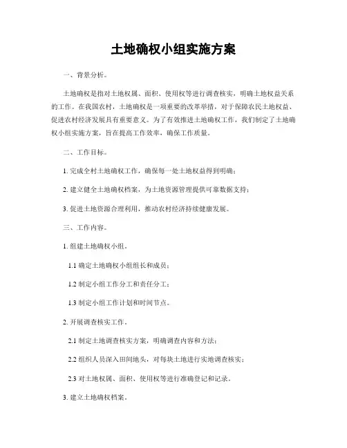 土地确权小组实施方案