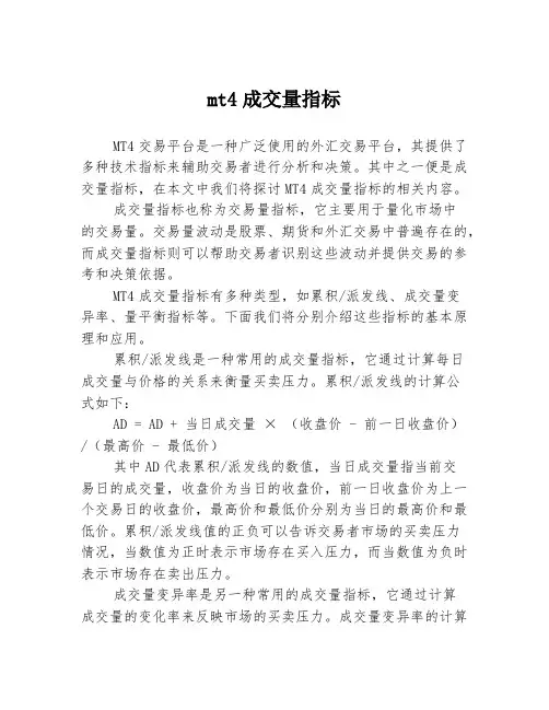 mt4成交量指标