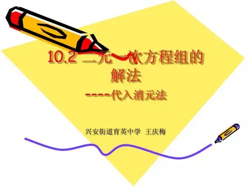 10.2二元一次方程组的解法——代入消元法