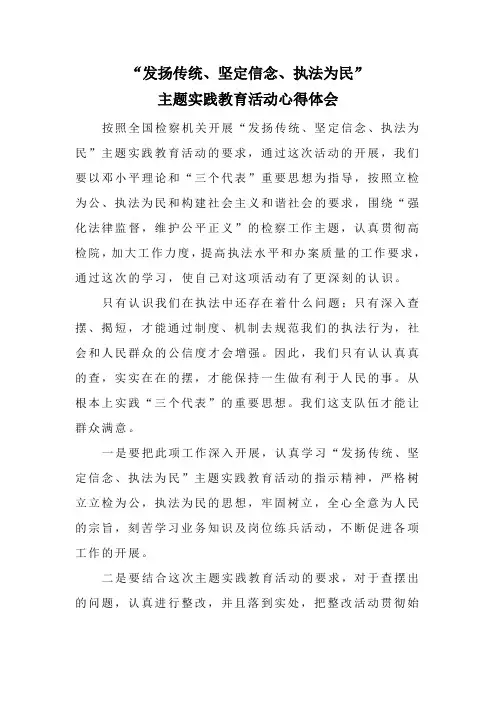 发扬传统、坚定信念、执法为民,”主题教育活动