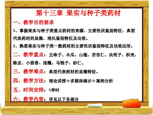 《天然药物学基础》第十三章种子与果实类药材 ppt课件