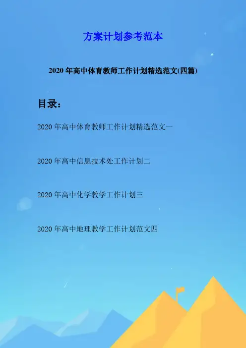 2020年高中体育教师工作计划精选范文(四篇)