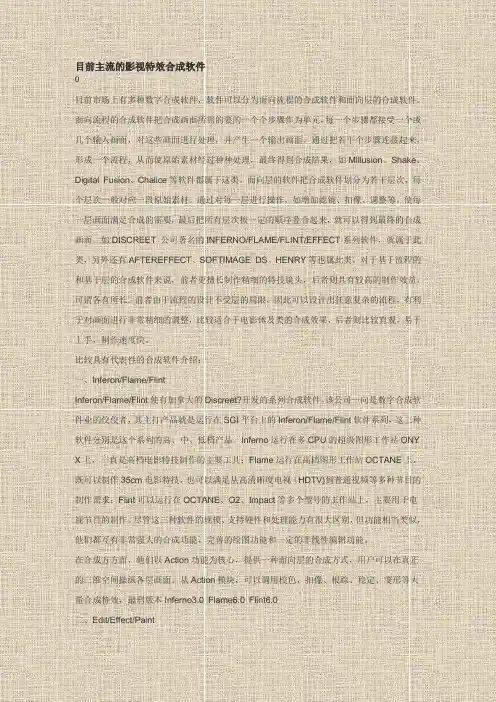 目前主流的影视特效合成软件