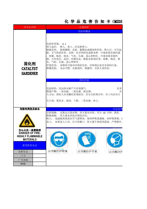 固化剂MSDS-20131113