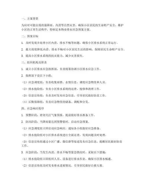 物业排水应急预案方案