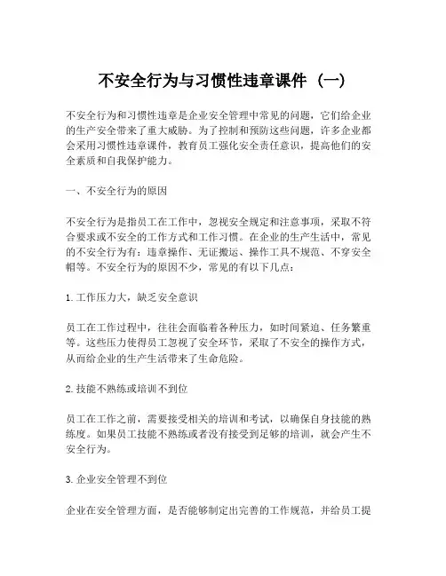 不安全行为与习惯性违章课件 (一)