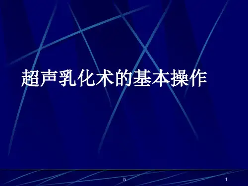 超声乳化术的基本操作