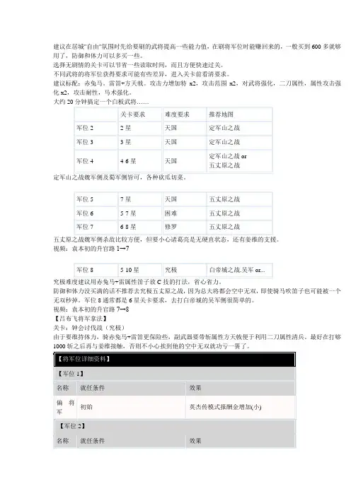 真三国无双6将军位
