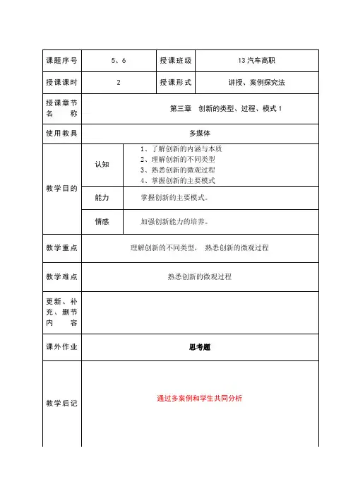 第3章  创新的类型、过程、模式1