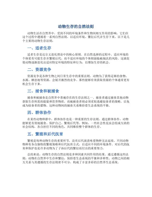 动物生存的自然法则