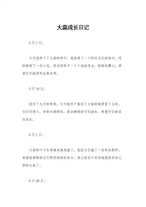 大蒜成长日记