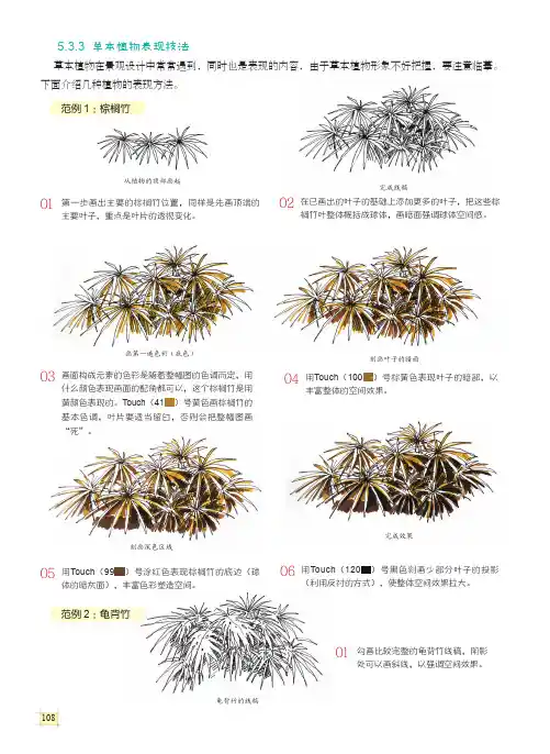 草本植物表现技法_马克笔手绘表现技法入门_[共3页]