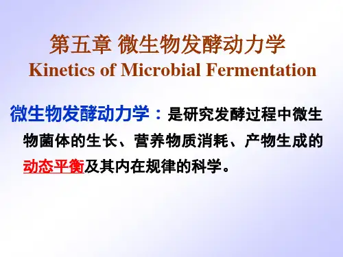 发酵工程工艺原理：5微生物发酵动力学