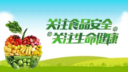 绿色创意关注食品安全关注健康饮食PPT模板课件