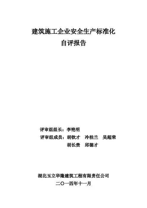 建筑施工企业安全生产标准化自评