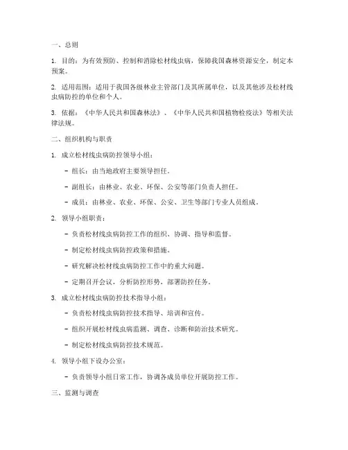 松材线虫病防控处置预案