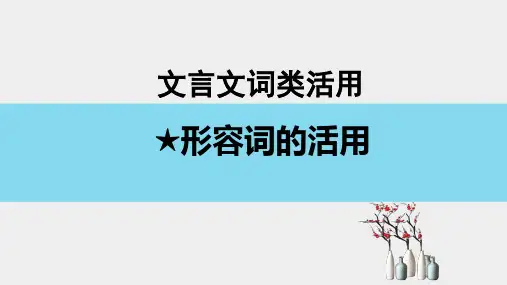 高考文言文复习：形容词的活用